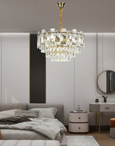 Candelabru RFAN, Model 5861/500, Textura Cristal, Metal, 8 X E14, Auriu