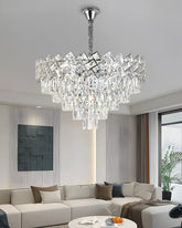 Candelabru RFAN, Model 62111/600, Textura Cristal, Metal, 10 X E27, Argintiu