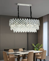 Candelabru RFAN, Model 75003/800*300, Textura Cristal, Metal, 8 X E14, Argintiu