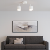 Aplica LED RFAN, Model DB60310-2, 2 Spoturi Orientabile, Soclu GX53, 2x9W, Montaj Aplicat, Alb cu Accente Cromate, Design Modern, Ø32 cm 1