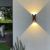 Aplica Exterior RFAN, Model K-2335BK, Material Aluminiu, IP65, Lumina Neutra, 10W, Negru/Auriu