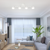 Lustră LED RFAN, Model D60309-4 GX53, 4 Spoturi Orientabile, Design Modern, 4x9W, Alb + Crom, Montaj Aplicat