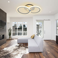 Lustra LED RFAN, Model B66-2, cu Telecomanda, 3 Tipuri de Lumina, Intensitate Reglabila, 48W, Alb