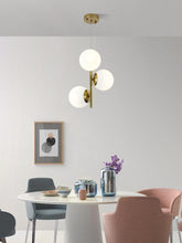 Pendul RFAN, Model N6803-3, Cu 3 Abajururi, 3 x E27, Inaltime Reglabila, Auriu