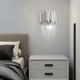 Aplica RFAN, Model WL339/2W, Textura Cristal, Metal, 2 X E14, Argintiu