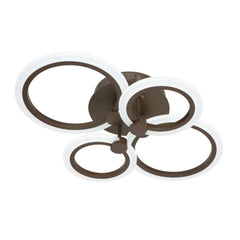 Lustra LED RFAN, Model K38 2+2 CF, cu Telecomanda, 3 Tipuri de Lumina, Intensitate Reglabila, 100W, Maro