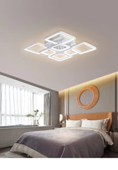 Lustra LED RFAN, Model K52/8, cu Telecomanda, 3 Tipuri de Lumina, Intensitate Reglabila, 200W, Alb